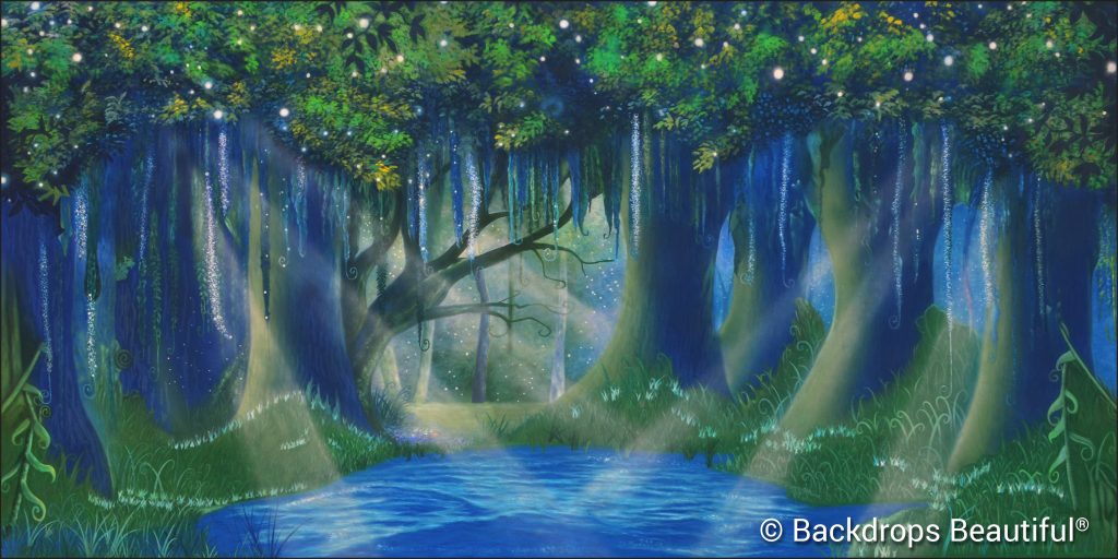 Enchanted Trees Night - Colorful Backdrops