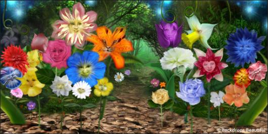 Backdrops: Wonderland Flowers 3
