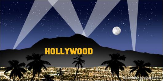 Backdrops: Hollywood Sign 2 Blue