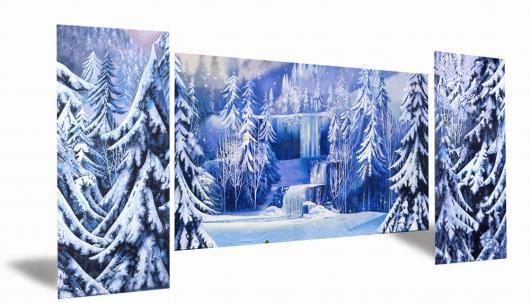 Backdrops: Winter Waterfall 1 with Legs (Alt View)