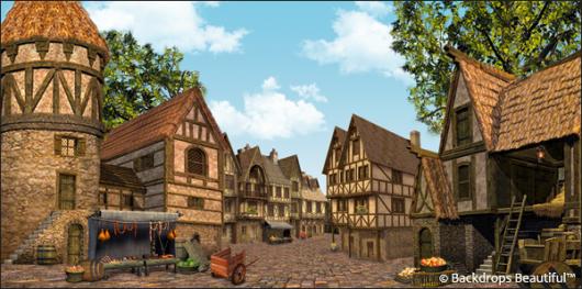 Backdrops: Medieval Village 2B