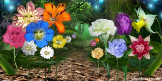 Backdrops: Wonderland Flowers 1