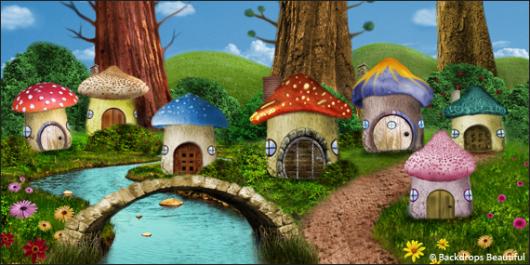 Backdrops: Mushroom Village 1