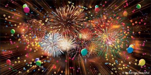 Backdrops: Fireworks Balloons 4C