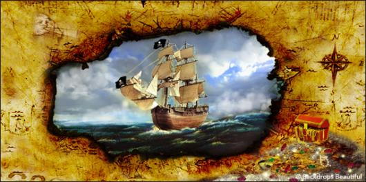 Backdrops: Treasure Map 7 Pirate Ship