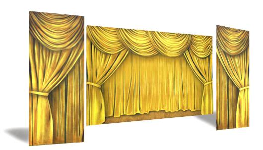 Backdrops: Drapes Gold with Legs (Alt View)