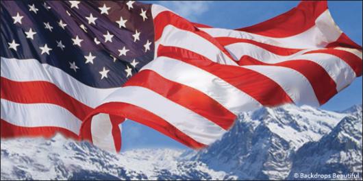 Backdrops: USA Flag 5 Mountain