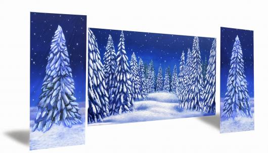 Backdrops: Winter Trees 6 with Legs (Alt View)